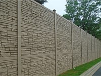 <b>Simtek EcoStone Brown Granite Fence used for sound barrier</b>